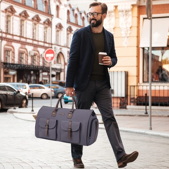 Modoker Canvas Garment Men's Travel Duffle Bag with Shoulder Strap NWT Carry-On - Picture 2 of 7